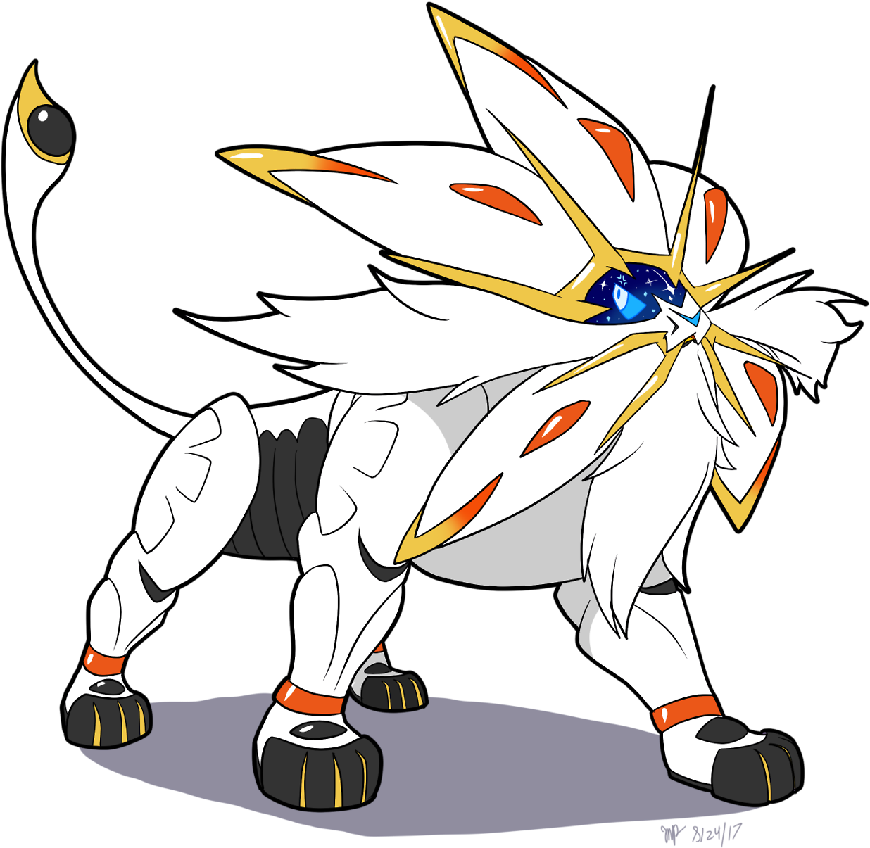 Look, A Solar Eclipse I Kid, I Kid - Draw Solgaleo (1280x1235), Png Download