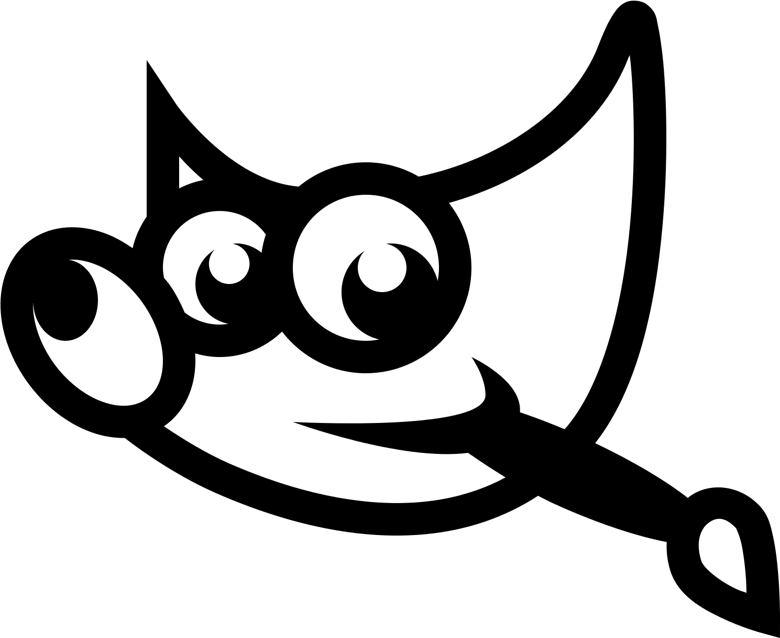 Gimp Icon Free Download At Icons8 - Gimp Logo Black And White (1600x1600), Png Download