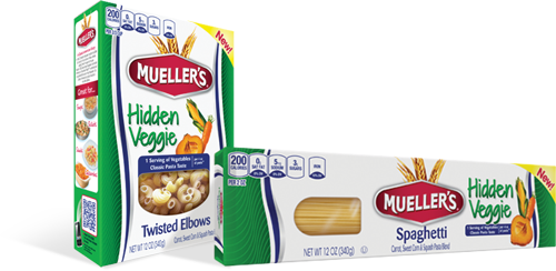 Publix Hot Deal Alert Mueller's Pasta Or Hidden Veggie - Muellers Hidden Veggie Spaghetti, Thin - 12 Oz (500x244), Png Download