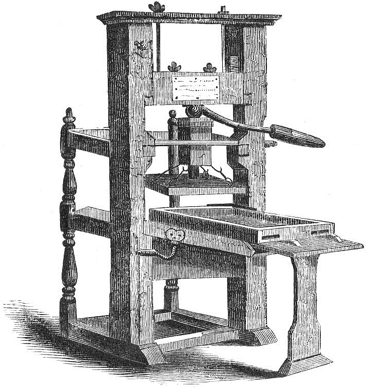 In 1718, Benjamin - Benjamin Franklin Printing Press (728x770), Png Download