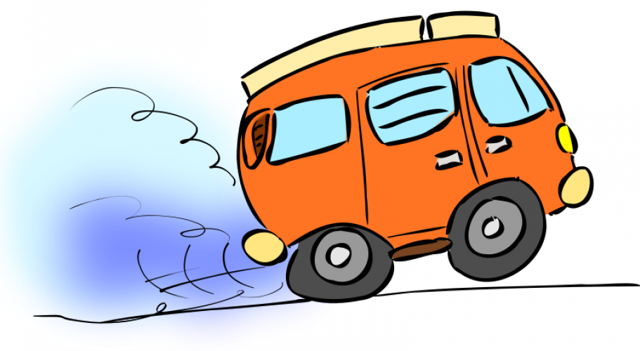 Orange Campervan - Minibus Clipart (911x500), Png Download