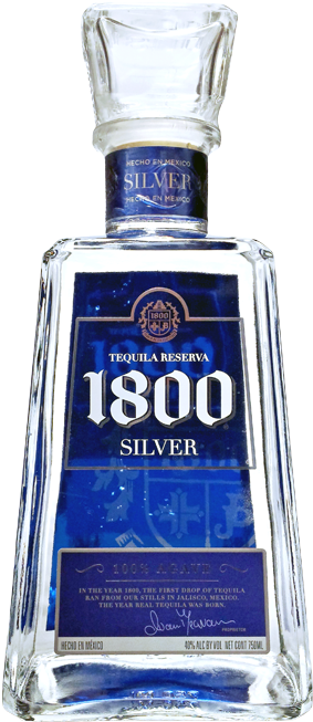 1800 Tequila - 1800 Tequila Silver Png (450x800), Png Download