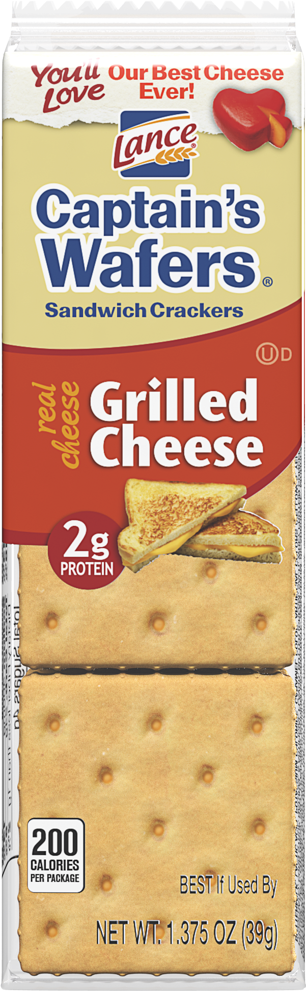 Lance Cracker Sandwiches Captain's Wafers Grilled Cheese - Lance Grilled Cheese On Captain Wafers Sandwich Crackers, (2000x2000), Png Download