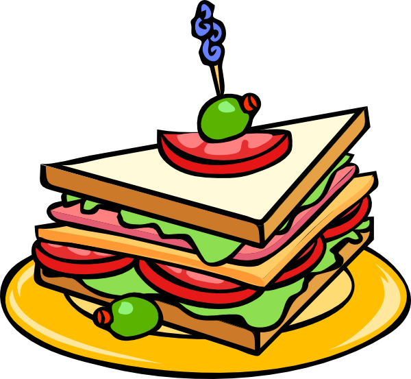 Grilled Cheese Clipart - Club Sandwich Clipart (600x553), Png Download