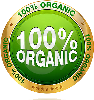 100 Organic Logo Png (366x332), Png Download