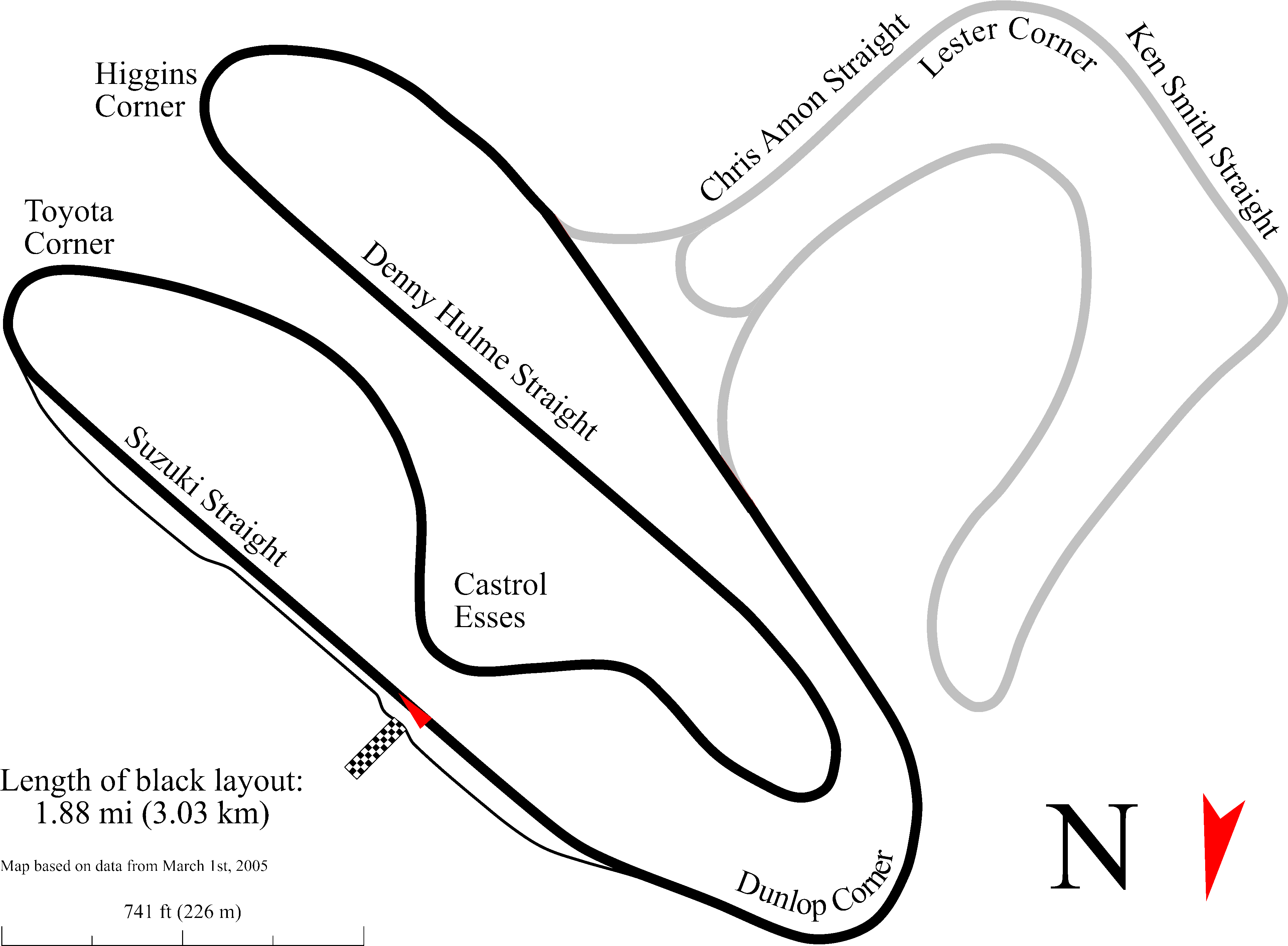 Manfeild Autocourse Track Map Clockwise Short - Diagram (3948x2926), Png Download