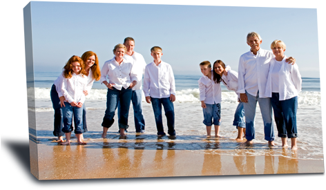 Family On The Beach - Canvas Print (490x288), Png Download