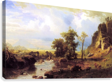 North Fort Of The Platte River Nebraska Canvas Print - Platte River Nebraska Albert Bierstadt (429x315), Png Download