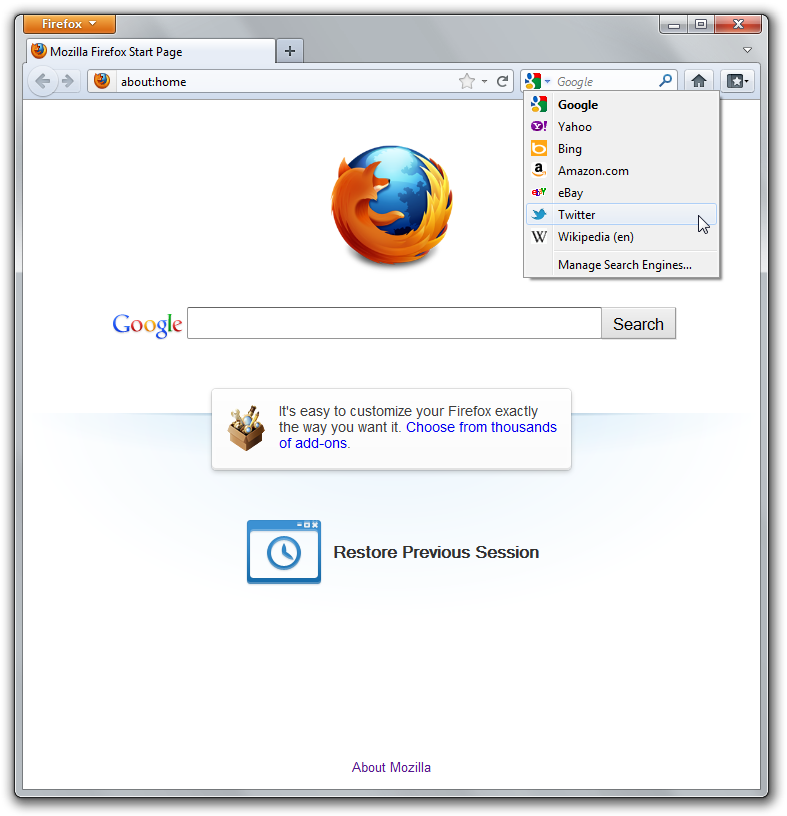 Twitter In Firefox Search Bar - Mozilla Firefox (787x816), Png Download