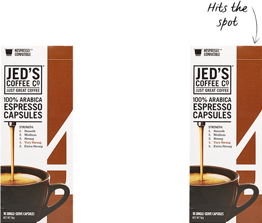 Jed's Capsule - Jed's Coffee Capsules (535x500), Png Download