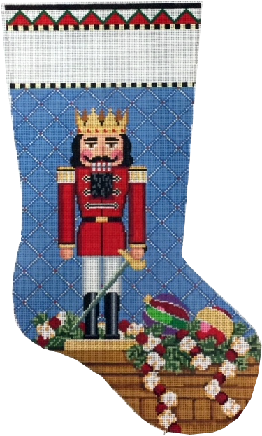 Needlepoint Christmas Stocking (382x640), Png Download