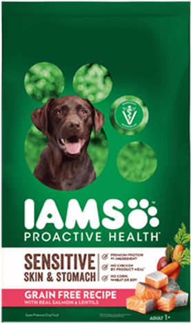 Proactive Health™sensitive Skin & Stomach Grain Free - Iams Dog Food (370x528), Png Download