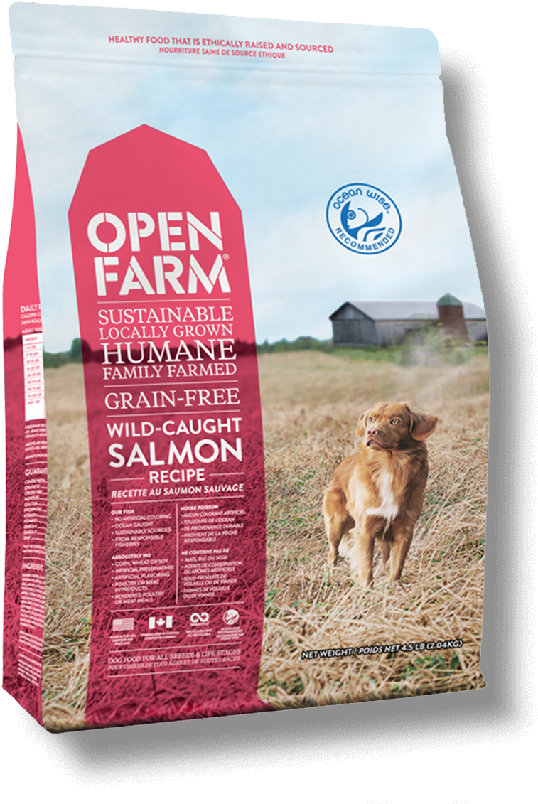 Wild-caught Salmon Recipe Grain Free From $24 - Open Farm Dog Food (804x1148), Png Download