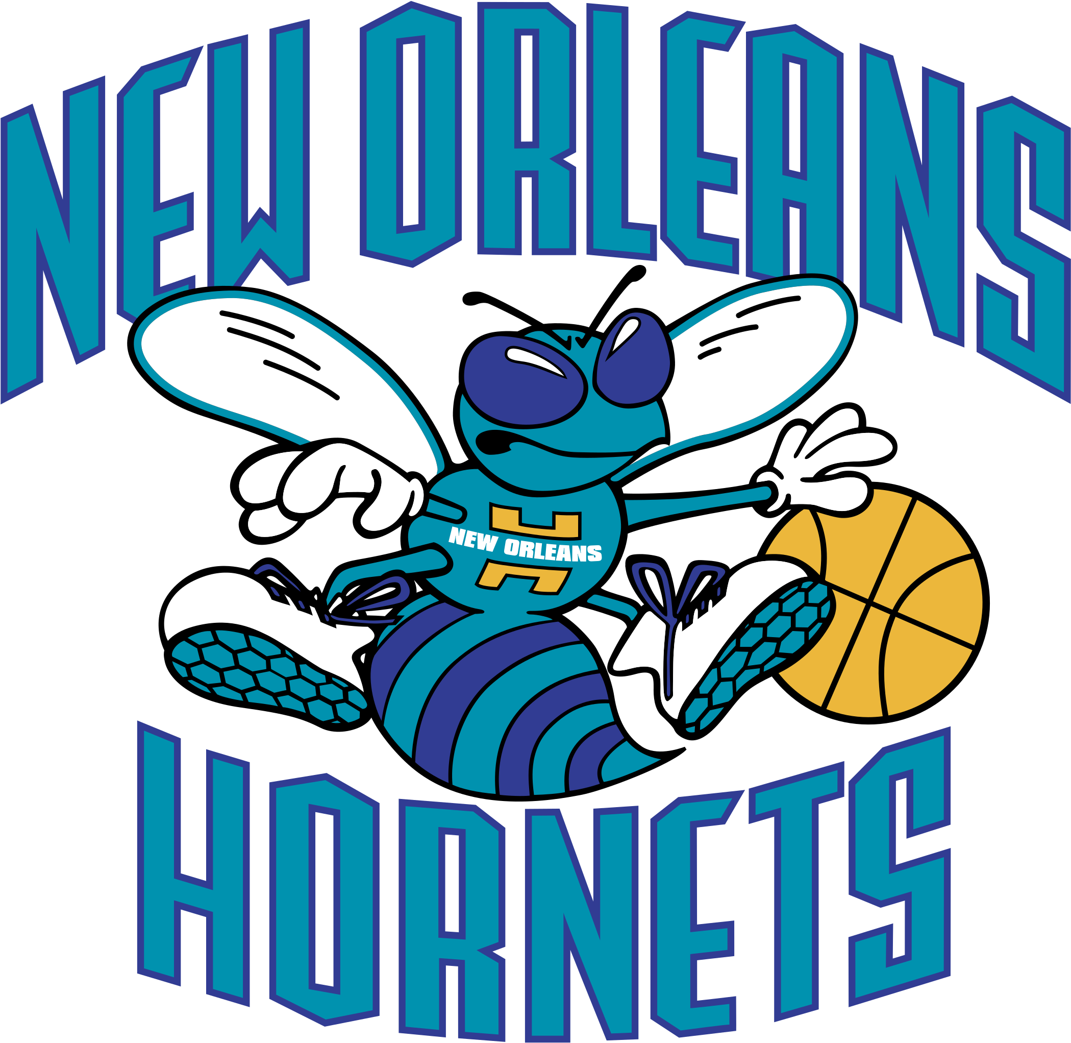 New Orleans Hornets Logo Png Transparent - New Orleans Hornets Logo (2400x2400), Png Download