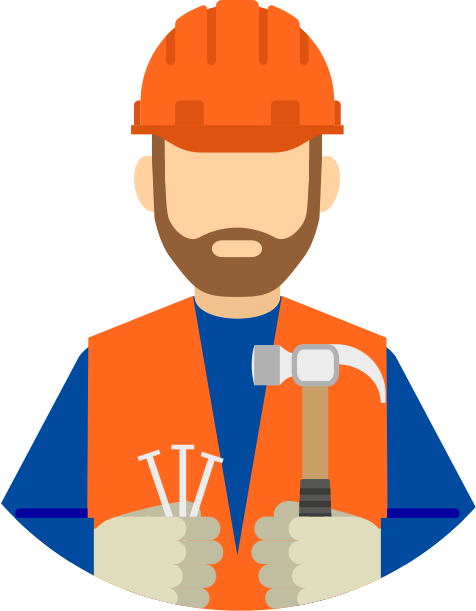 Roofing Accounts For 58% Of Commercial Contractors' - Roofing Worker Clipart Png (476x611), Png Download