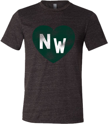 Nw Heart Distress Print Triblend Tee - T-shirt (720x540), Png Download