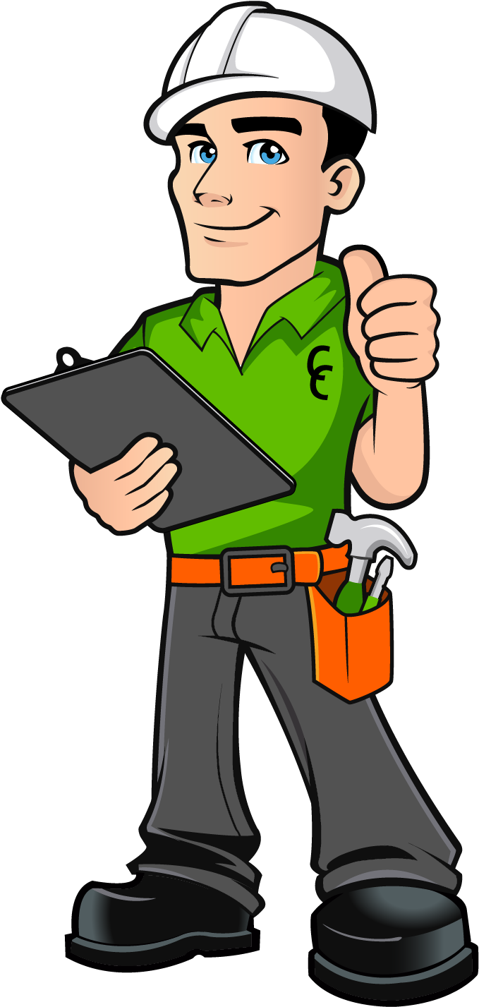 Activate Repair Warranty - Contractor Cartoon (800x1650), Png Download