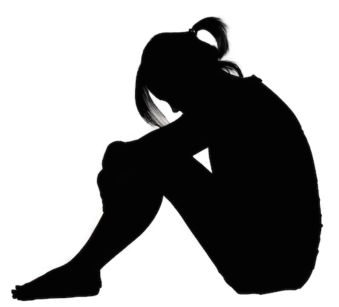 8 Percent Of Male And - Silhouette Of Girl Sad (597x564), Png Download
