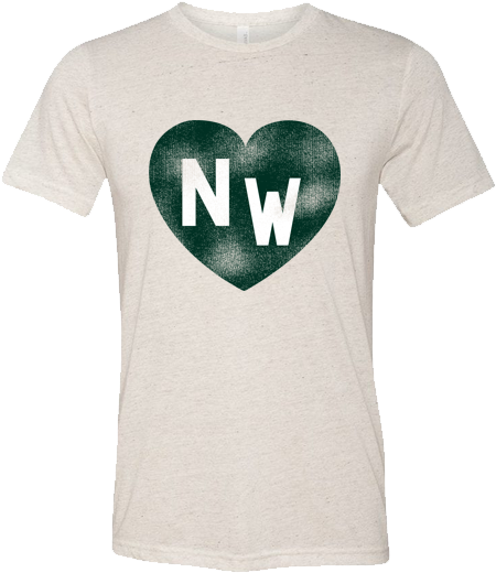Nw Heart Distress Print Triblend Tee - T-shirt (720x540), Png Download