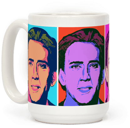 Pop Art Nicolas Cage - Beer Stein (484x484), Png Download