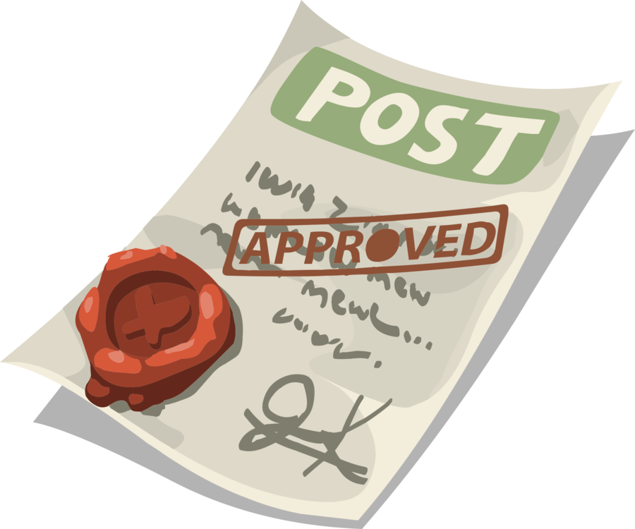 Paper Letter Sealing Wax Label - Approved Paper (900x750), Png Download