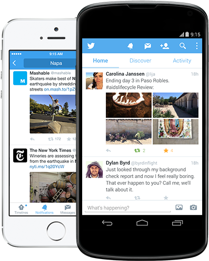 Take Twitter With You - Twitter Aplicativo (445x563), Png Download