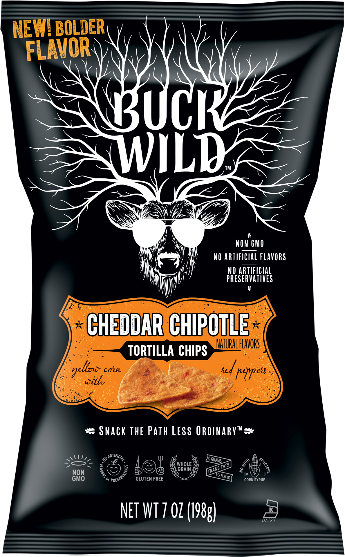 Buck Wild Sea Salt Tortilla Chips 5.5 Oz. Bag (1219x2134), Png Download