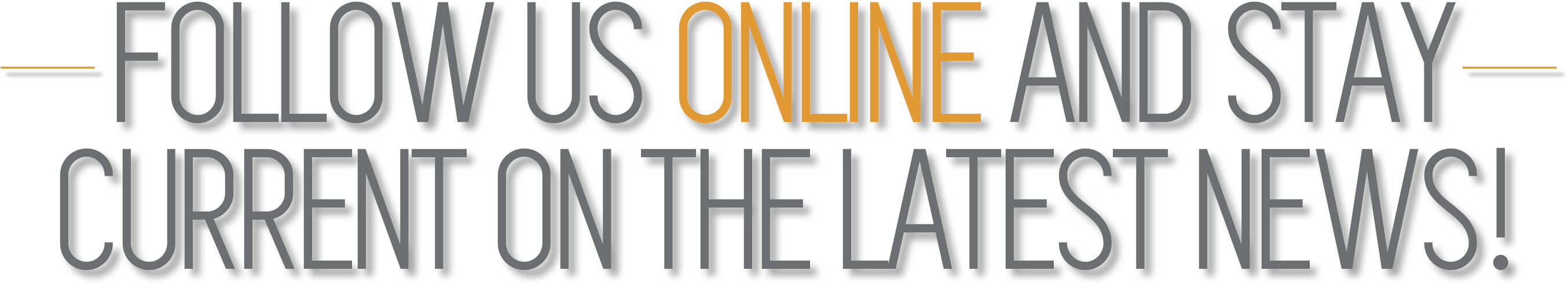 Follow Us Online - Follow Us On Social Media Png (2709x616), Png Download