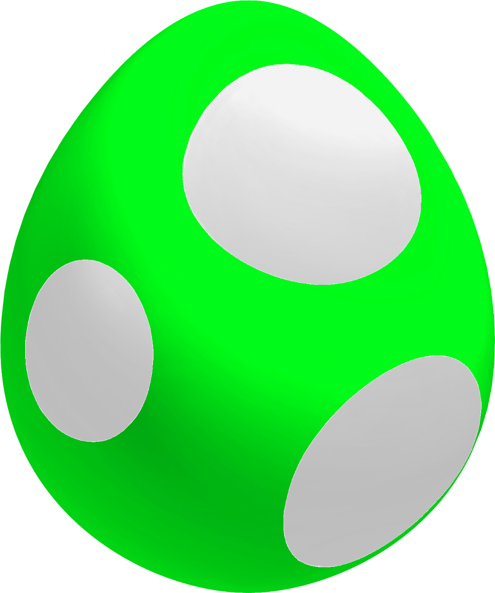 Lime Baby Yoshi Egg - Mario Baby Yoshi Egg (1000x1199), Png Download