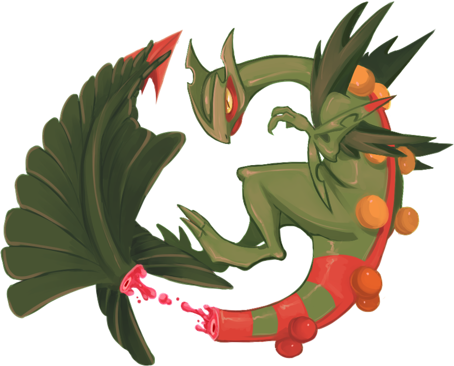 Png - Mega Sceptile Shooting Tail (899x731), Png Download