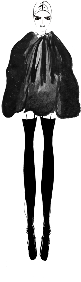 Black Watercolor - Cape (515x1024), Png Download