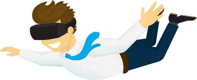 About Fab Lab Vr - Cartoon Using Vr Png (659x268), Png Download