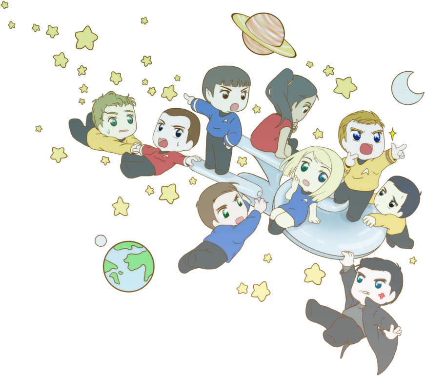 Svg Freeuse Tracking The By Mugenmusouka On Deviantart - Star Trek Fan Art Chibi (900x788), Png Download