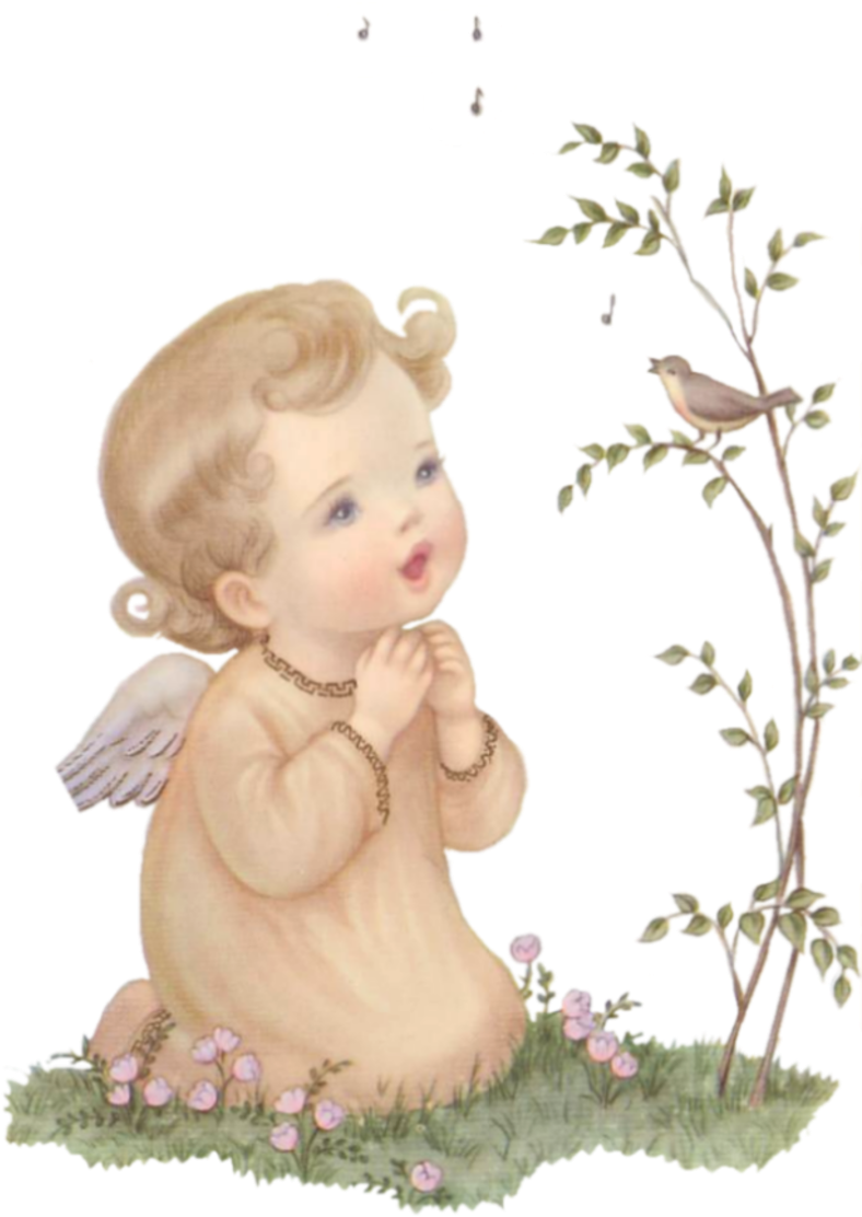 Sweet Easter Angels - Angelitos Vintage (800x1169), Png Download