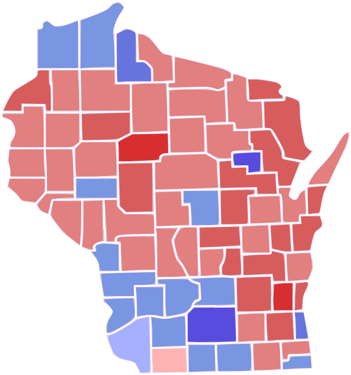 Wisconsin 2016 Presidential Election Results (1200x1283), Png Download