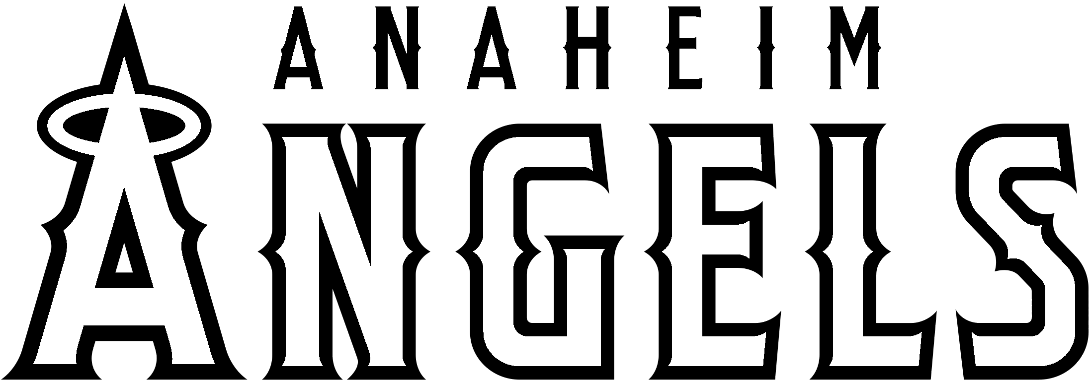 Anaheim Angels Logo Black And White (2400x2400), Png Download