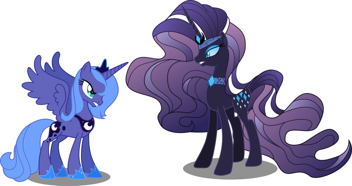 Svg Freeuse Library Cannon Vector Rarity - Nightmare Rarity And Luna (1230x650), Png Download