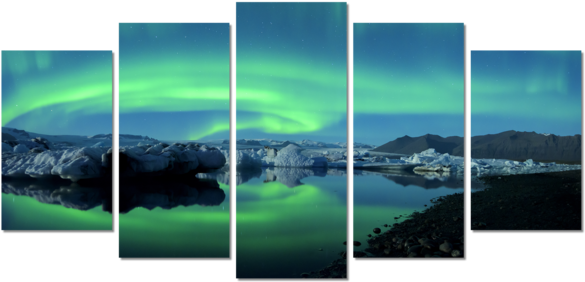 Dancing Auroras 5 Piece Canvas Wall Art - 5 Piece Absol Canvas Art (600x295), Png Download