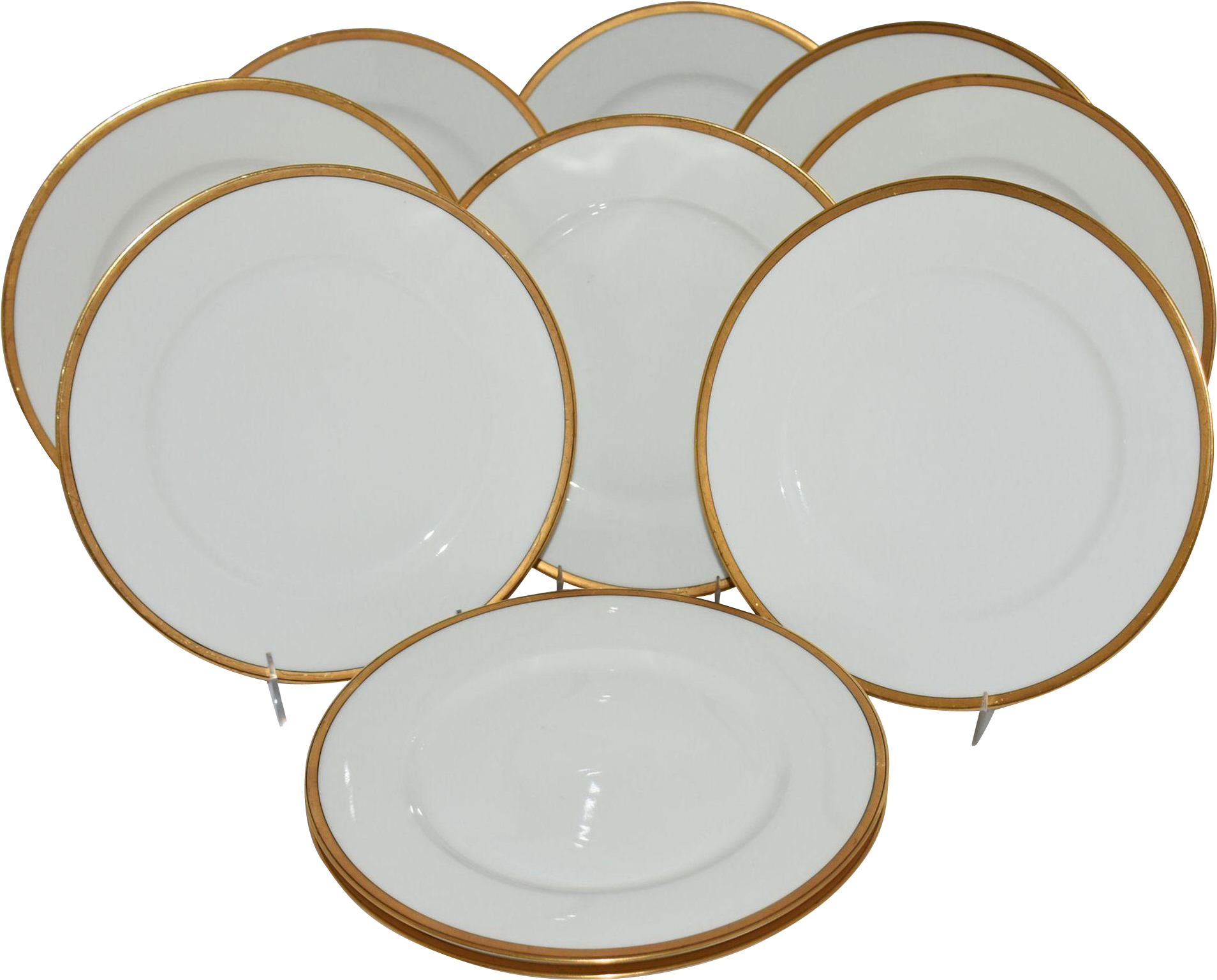 Antique Theodore Haviland Limoges France Dinner Plates - Haviland Limoges Plate Silver (1907x1907), Png Download