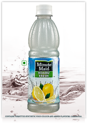 Minute Maid Nimbu Fresh Lemon Juice - Coca Cola Minute Maid Nimbu Fresh 250 Pet Png Photo (298x437), Png Download