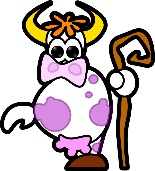 Cartoon Of A Dairy Cow With Pink Spots Is This Where - Animated Cow Clipart (637x700), Png Download