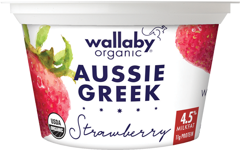 Strawberry Organic Whole Milk Greek Yogurt - Wallaby Organic Greek Yogurt (800x507), Png Download