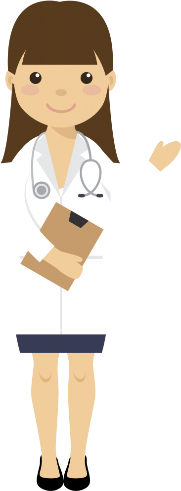 Free Stock Medical Doctor Clipart - Doctor Cartoon Girl Png (389x1024), Png Download