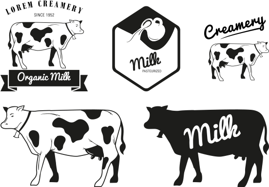 Dairy Cow Png Download - Wall Decal Animals Cow Milk Design Wall Decals Bedroom (1200x628), Png Download