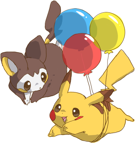 Emolga Electric Critter Vii - Emolga Y Pikachu (470x507), Png Download