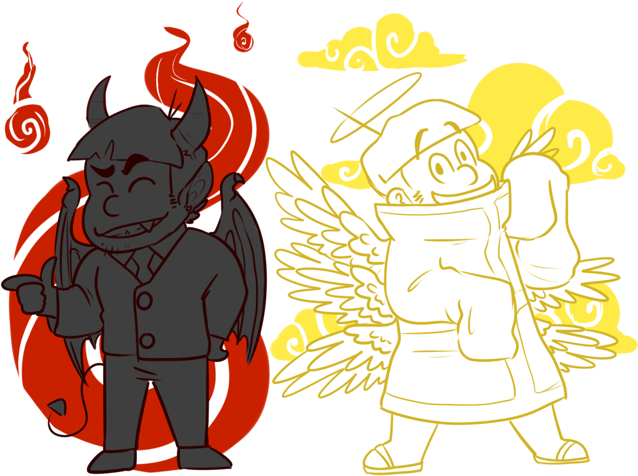 “i Could Be Ur Angle Or Ur Devil ” This Was Posted - Illustration (1280x997), Png Download