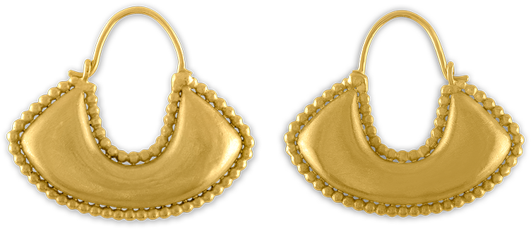 Granulated Boat-shaped Hoop Earrings - Earrings (771x771), Png Download