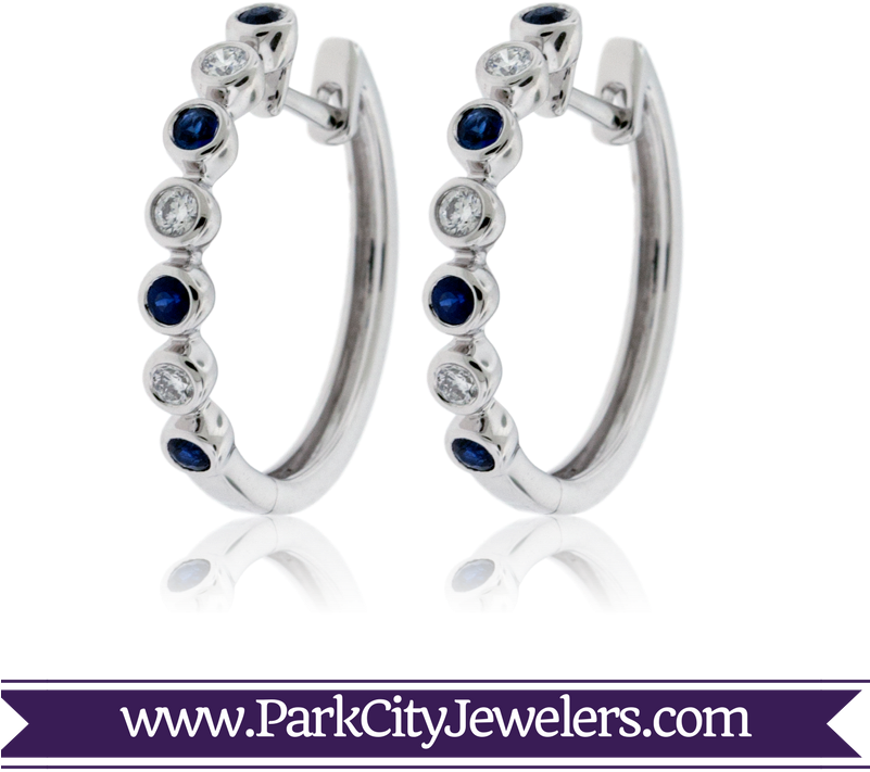 Sapphire And Diamond Hoop Earrings - Snowflake Necklace Gold Diamond (800x800), Png Download
