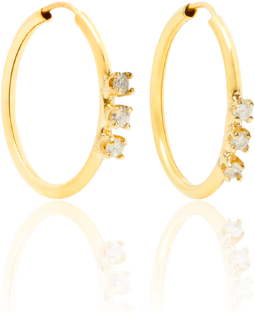 Hula Hoop Earring - Loren Stewart - 10-karat Gold Diamond Hoop Earrings (600x600), Png Download