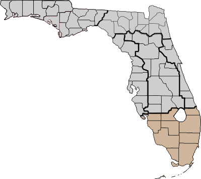South Florida Biker Bars - South Florida Map Png (399x355), Png Download